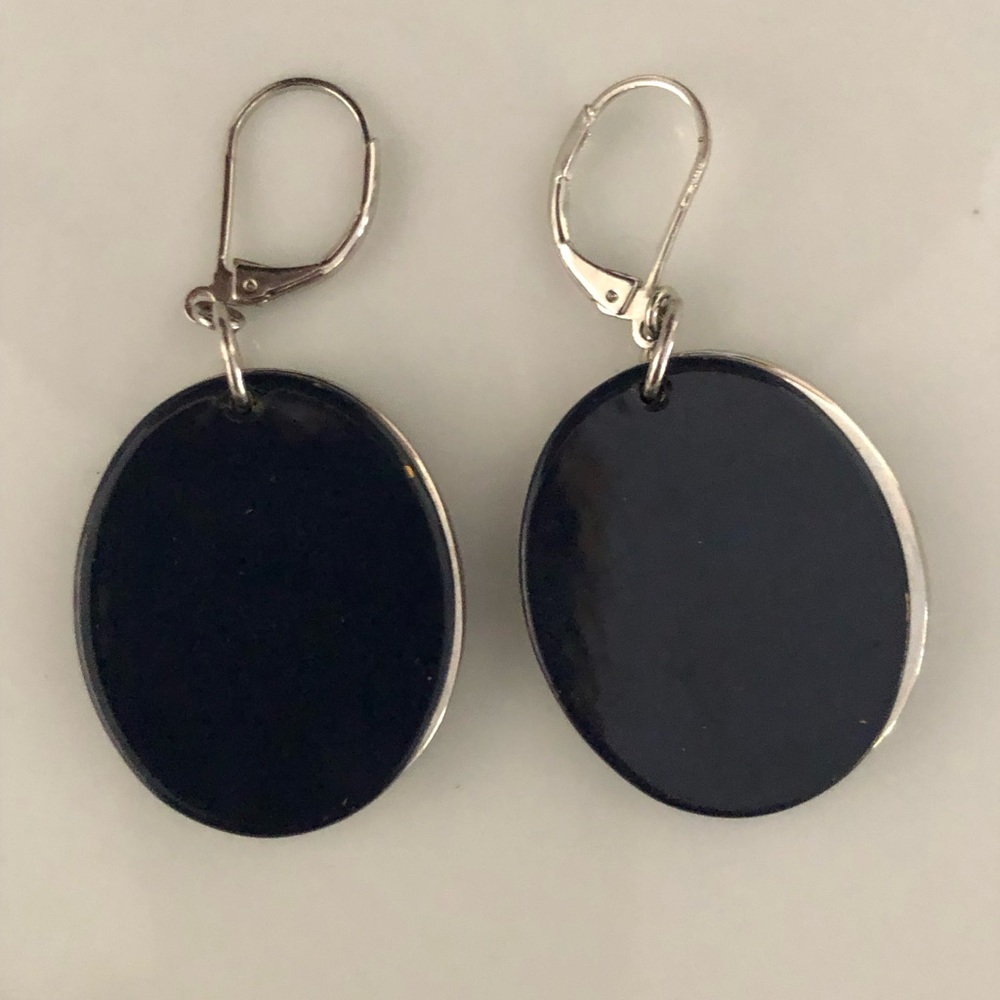 Oval disc earrings - Picture 5 of 6